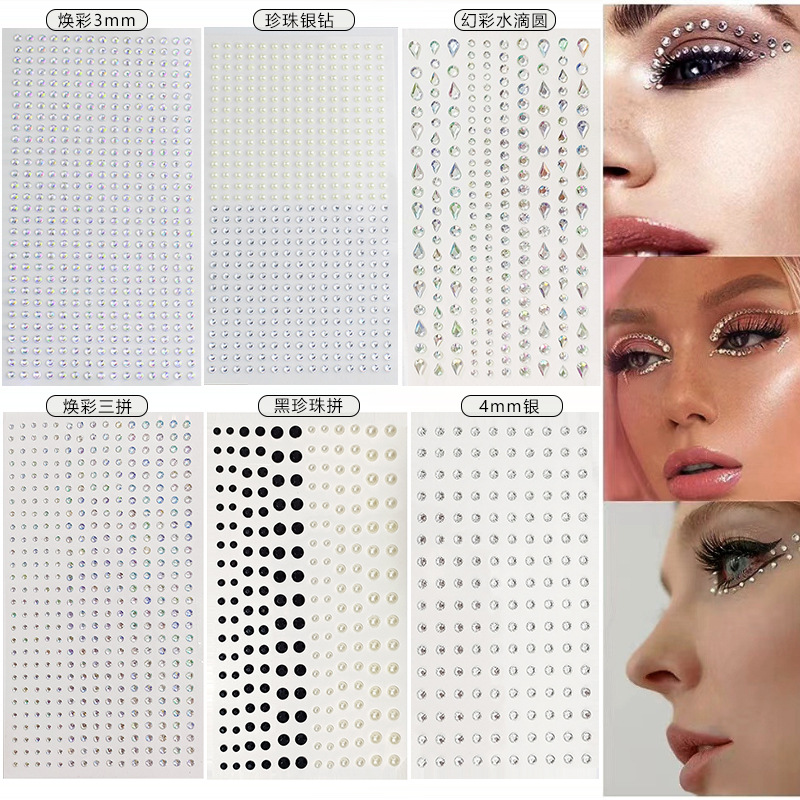 Rhinestone Nail Gem - Beyaz Rhinestone'lar 2mm 3mm 4mm Akrilik