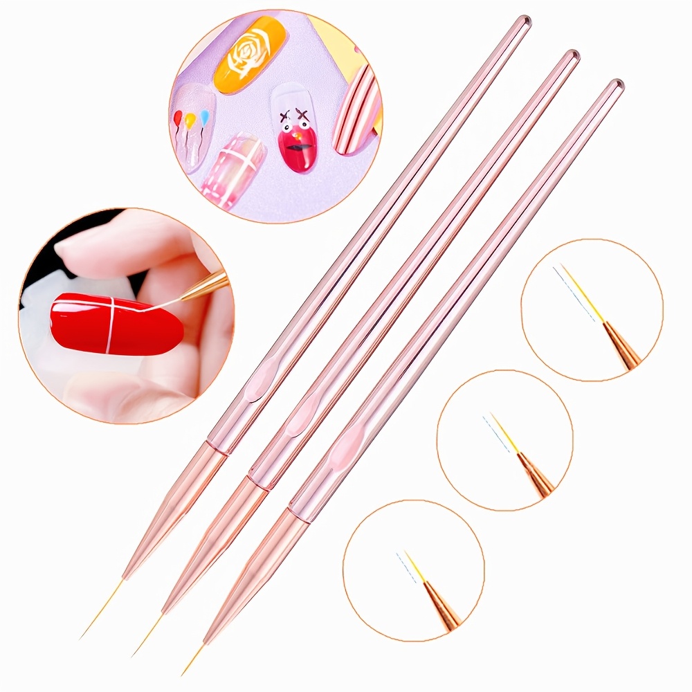 Nail Art Rose Gold - 3 adet/takım tırnak resim fırçası tırnak