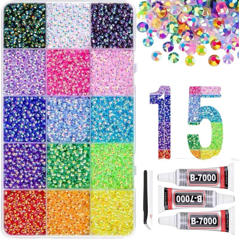 Rhinestone Nail Gem - 15 Renkli Reçine Yapay Elmas Süsleme