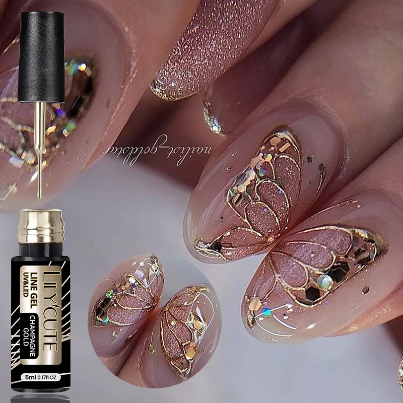 Nail Art Rose Gold - LILYCUTE 5ml Süper Parlak Metalik Boyama