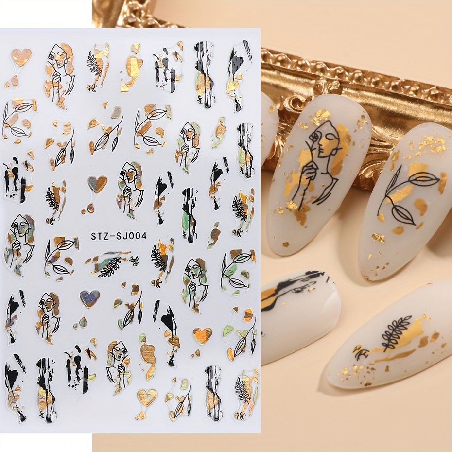 1 adet soyut geometri çıkartma - Nail Art Rose Gold incelemesi ve fiyatı