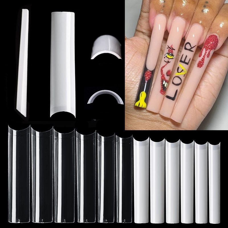 500 adet uzun kare hiçbir C eğ - Nail Art Xl incelemesi ve fiyatı