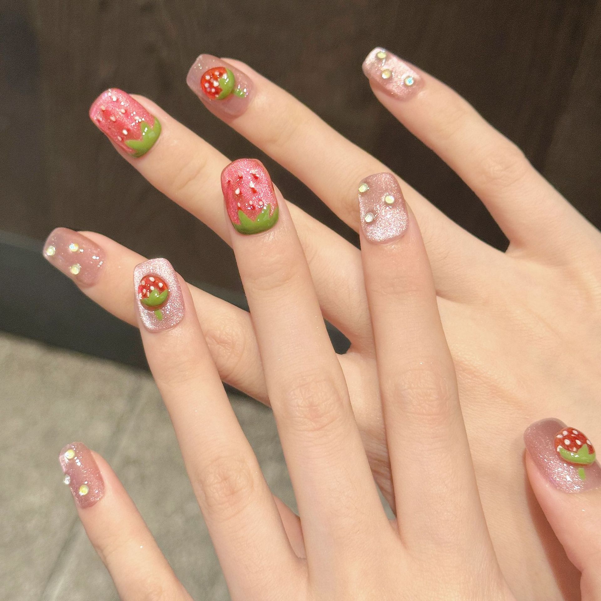 10 adet el yapımı tırnaklar üz - Nail Art Pink Cat Eye incelemesi ve fiyatı