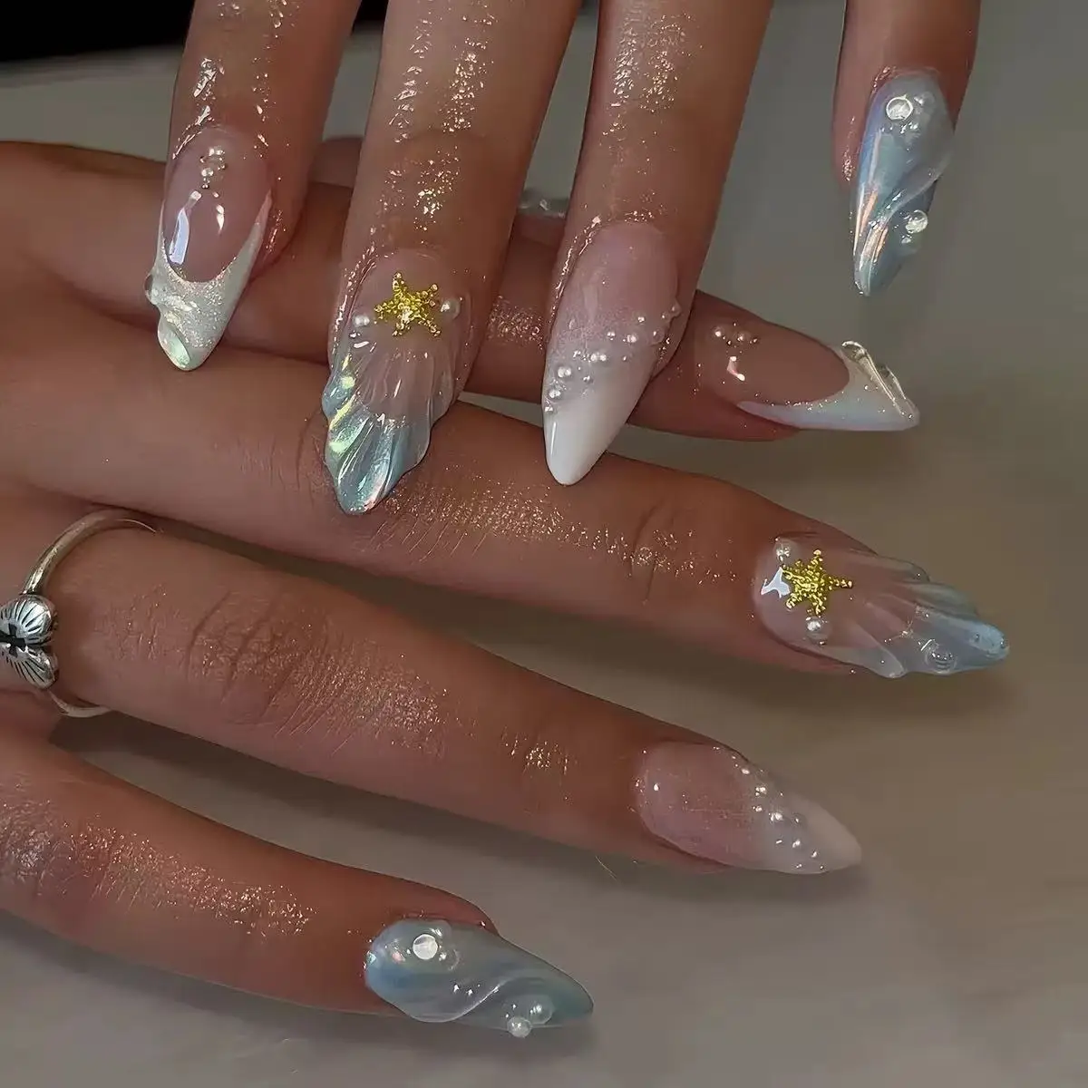 Kısa Oval 3D İnci Kabuklu Fran - Nail Art Oval incelemesi ve fiyatı