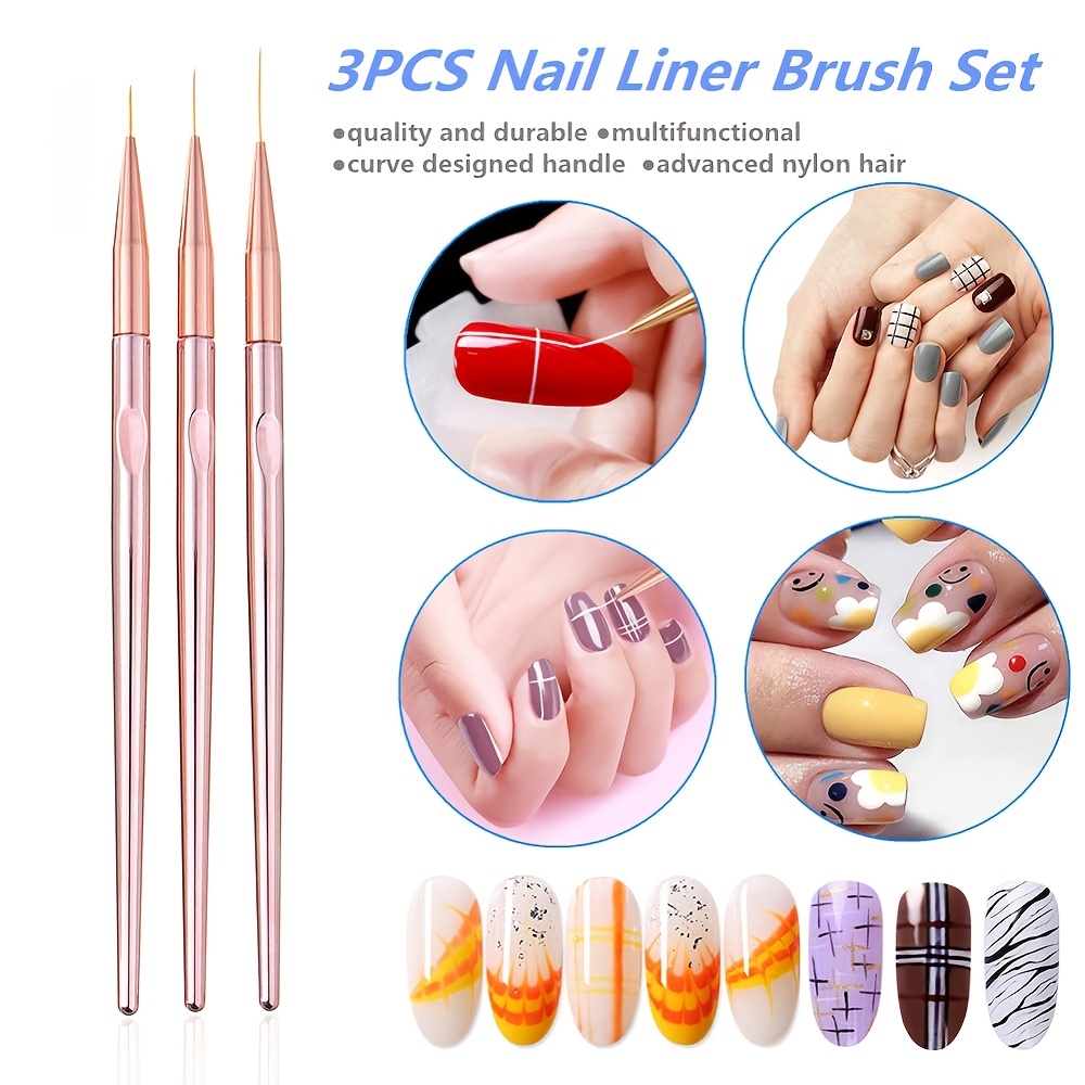 3 adet/takım tırnak resim fırç - Nail Art Rose Gold incelemesi ve fiyatı