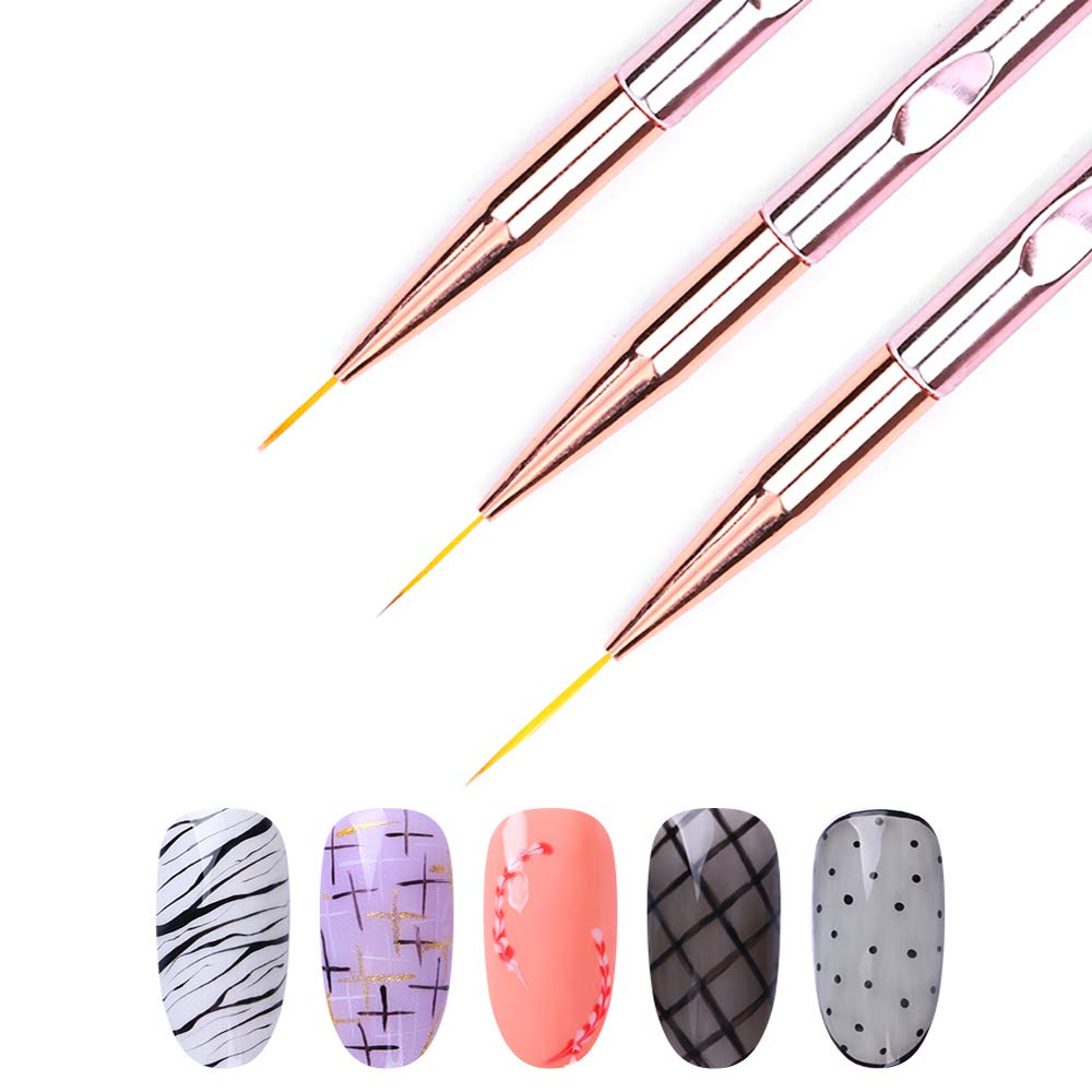 3 adet/takım tırnak resim fırç - Nail Art Rose Gold incelemesi ve fiyatı